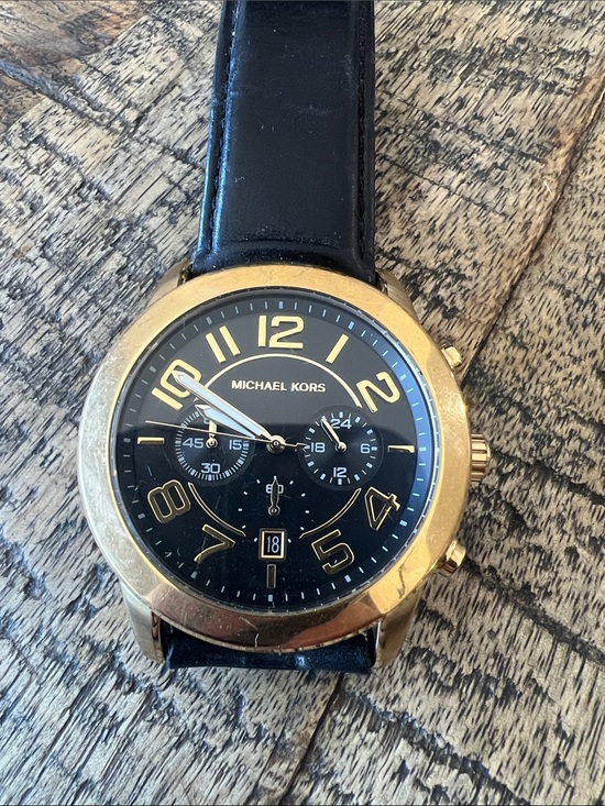 Michael Kors Other - Michael Kors Black and Gold Men's Chronograph Watch